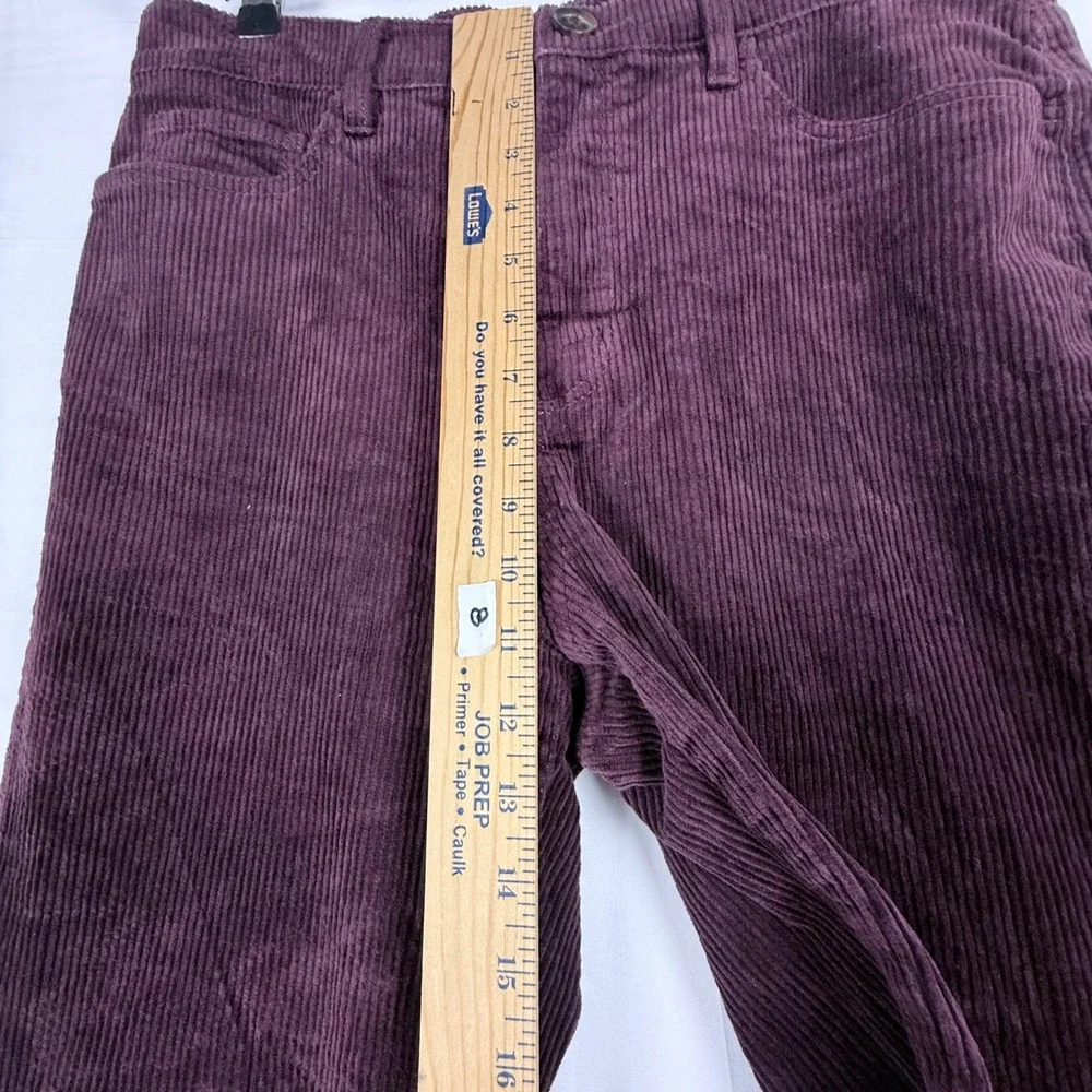 LOFT Corduroy Pants 10 Purple Straight Leg High Rise 752601 Preppy Academia